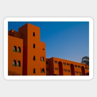 Morocco. Marrakech. Hotel at the sunset. Sticker